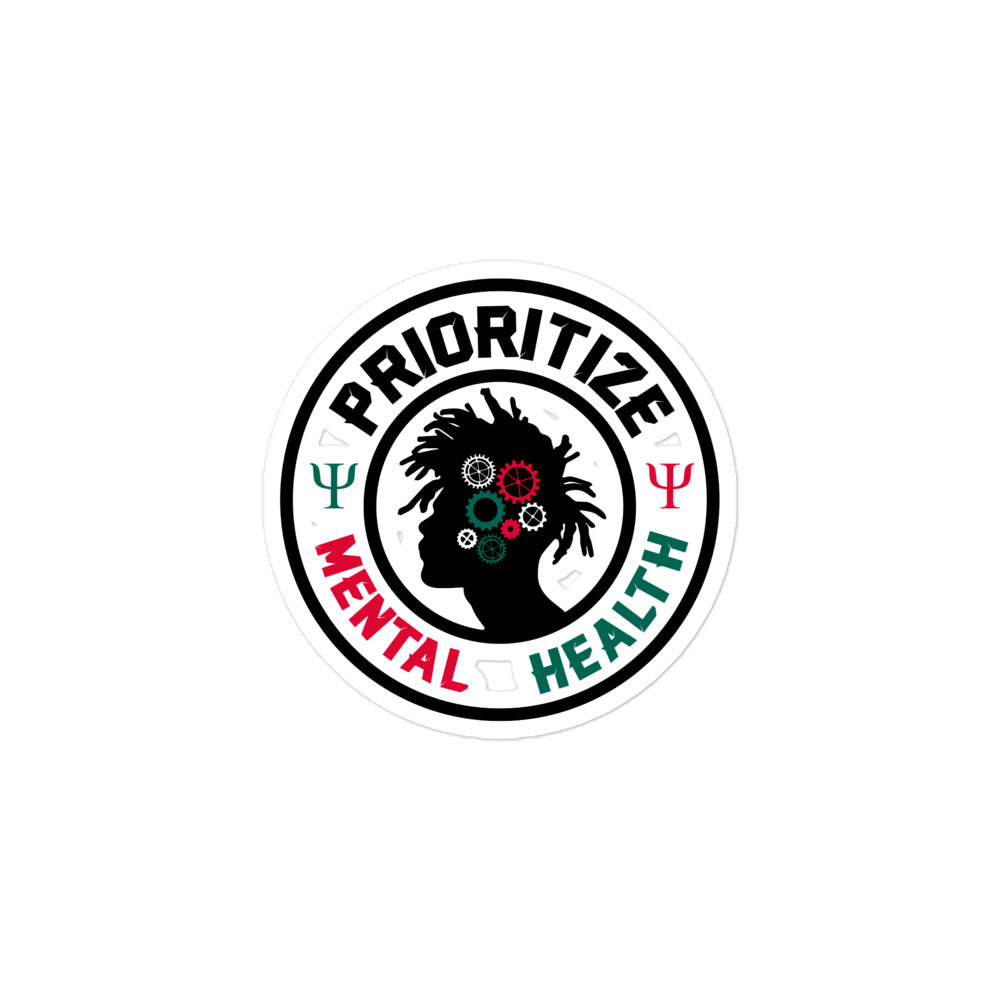 "Prioritize Mental Health" stickers