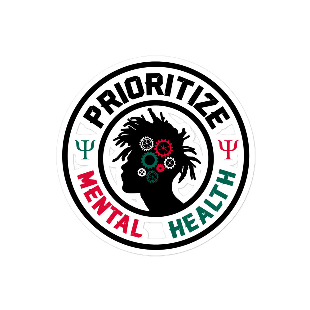 "Prioritize Mental Health" stickers
