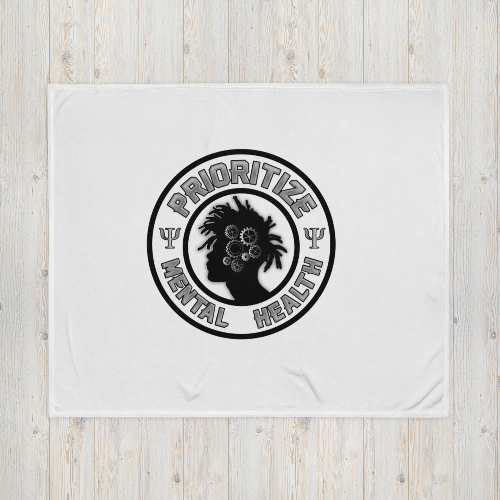 "Prioritize Mental Health" Throw Blanket