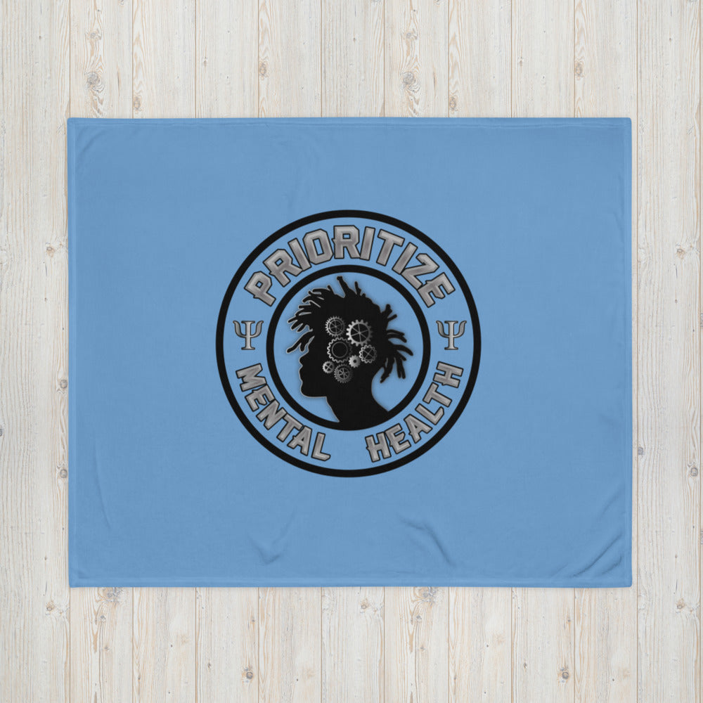"Prioritize Mental Health" Throw Blanket