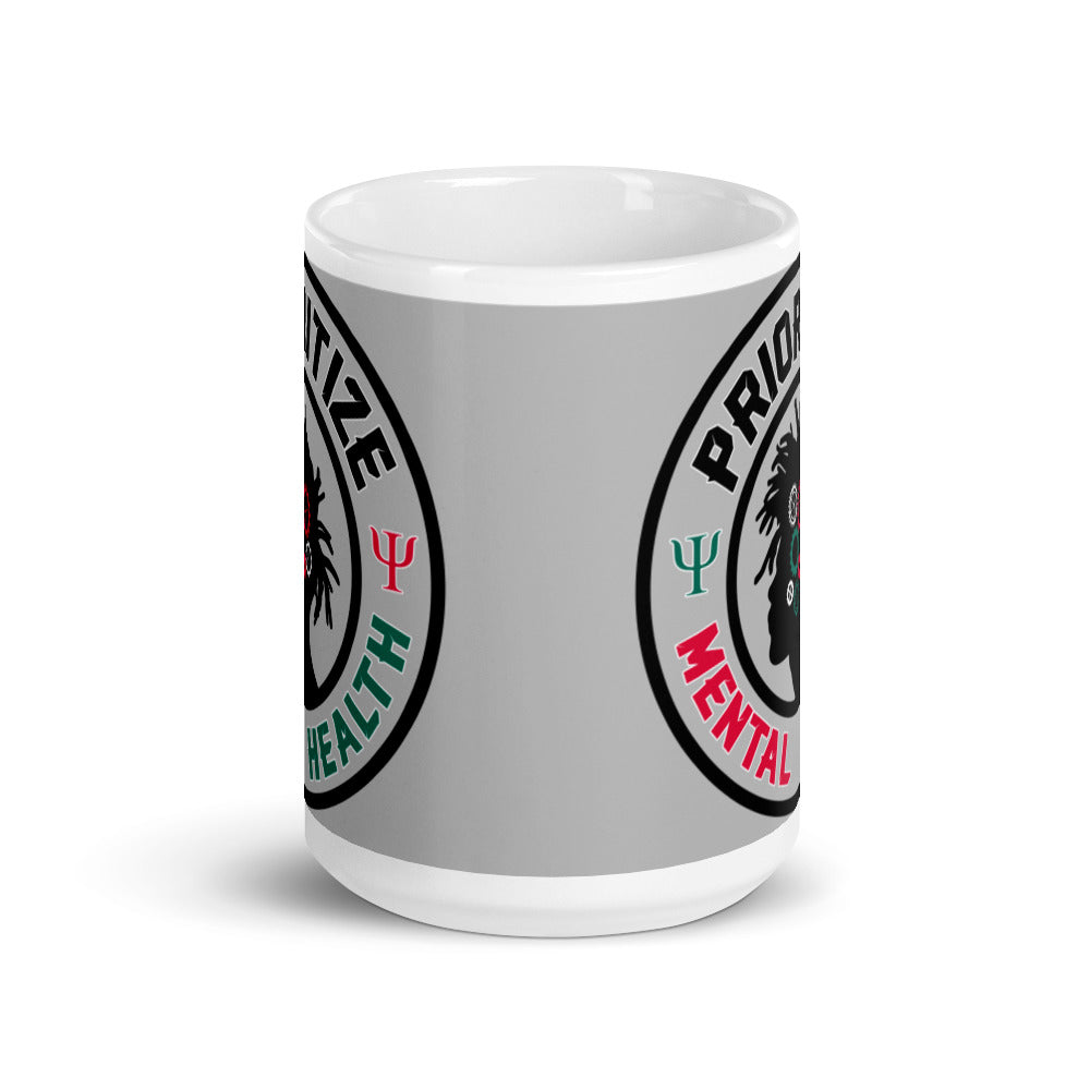 "Prioritize Mental Health" (15 oz) mug