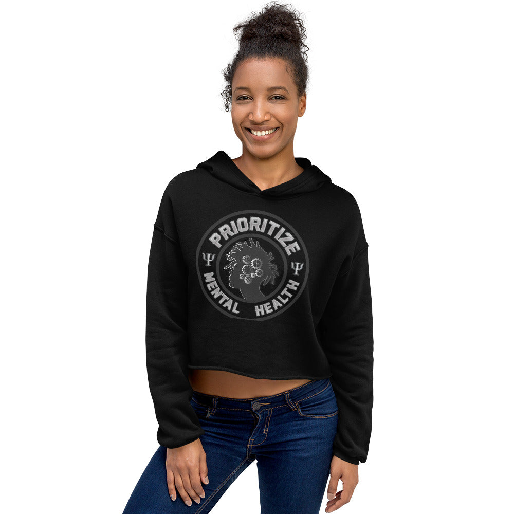 "Prioritize Mental Health" Crop Hoodie