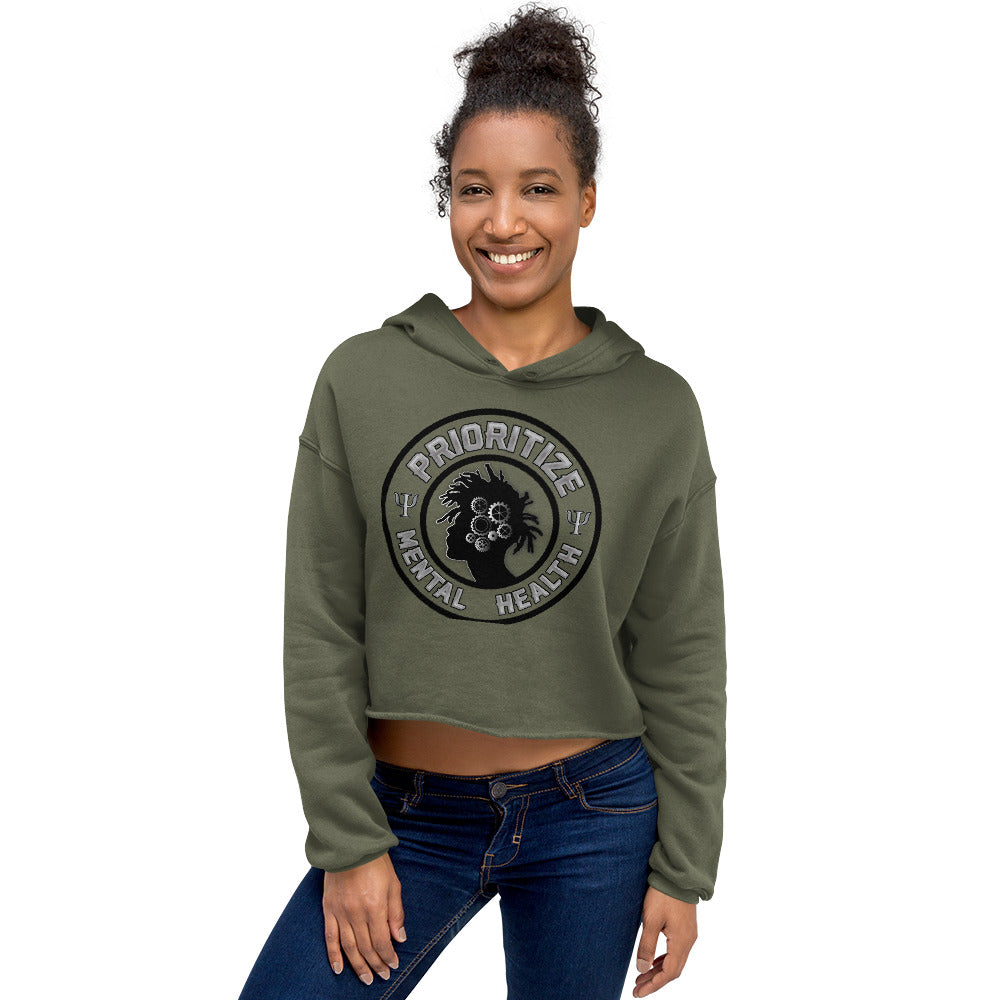 "Prioritize Mental Health" Crop Hoodie