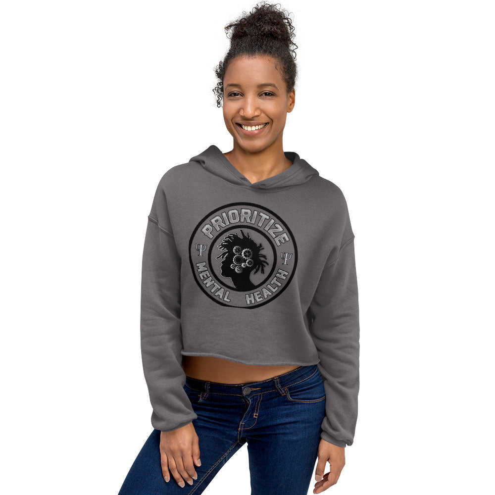 "Prioritize Mental Health" Crop Hoodie