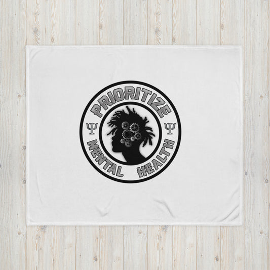 "Prioritize Mental Health" Throw Blanket
