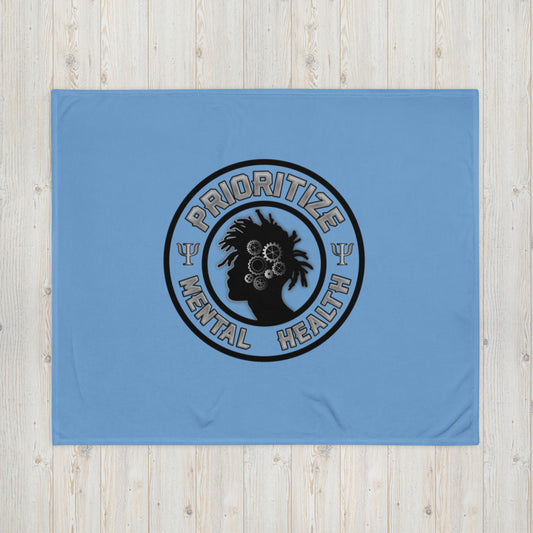 "Prioritize Mental Health" Throw Blanket