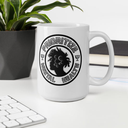 "Prioritize Mental Health" mug (15 oz)